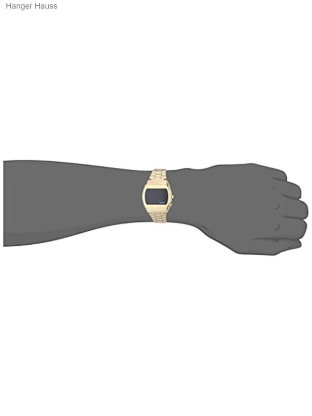 Men's Vintage Retro Digital LED Watch Gold-Tone Bracelet Water Resistant